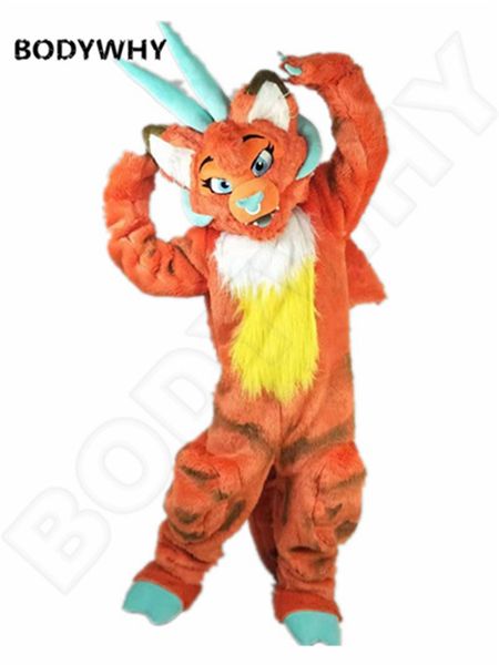 

mascot doll costume fursuit wolf dog husky mascot costume party game dress outfit advertising animal stage performance cartoon clothing, Red;yellow