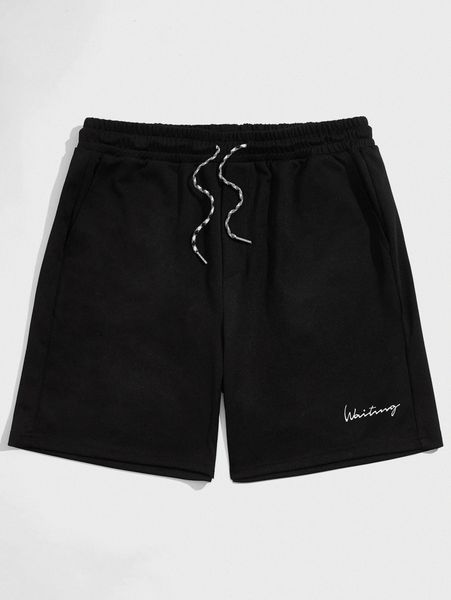 

men letter graphic drawstring shorts u4ts#, White;black