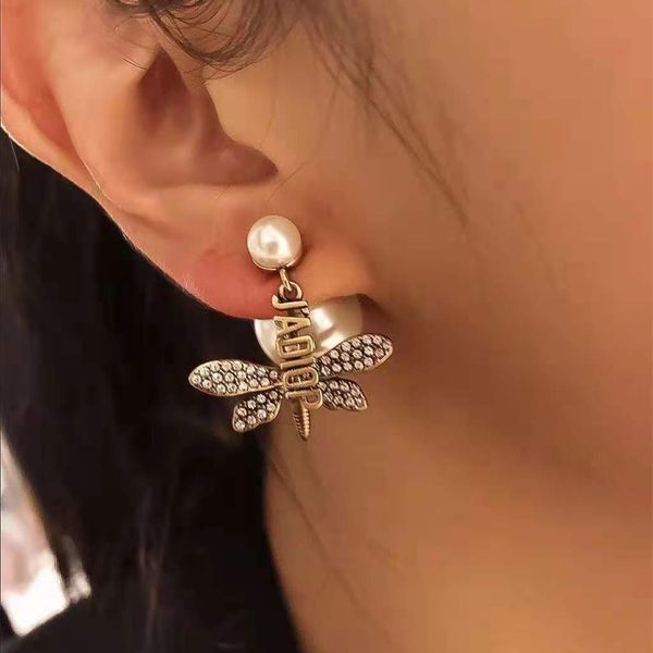 

earrings butterfly bee asymmetric brilliant diamonds new product launch popular elements jewel, Silver