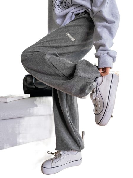 

dazy drawstring high waist sweatpants s25m#, Black;white