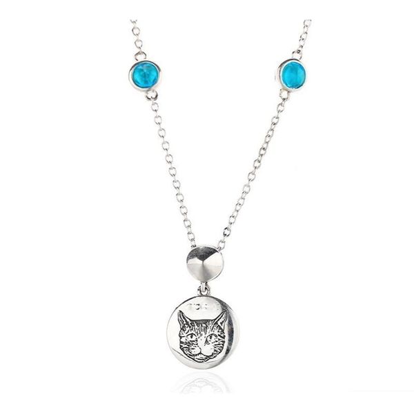 

81% off factory for sale same pentagram cat head pendant valentine's day gift necklace, Black
