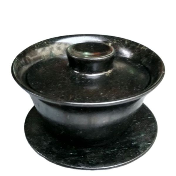 

manual grinding hetian jade in china a three-piece cups teabowl, Silver