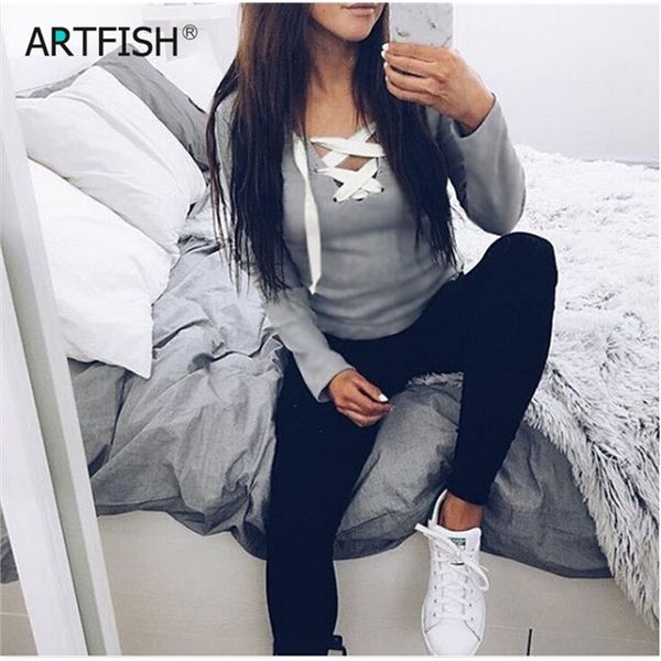 Sexy Casual Kawaii Hoodies Sweatshirts Frauen Mode Langarm V-ausschnitt Bandage Hoodies Shirts Casual Sexy Frauen Tops LJ201130