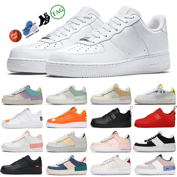 

running shoes airforces 1 men women classic triple white force shoe utility black pistachio frost pastel spruce aura wheat arctic punch trai