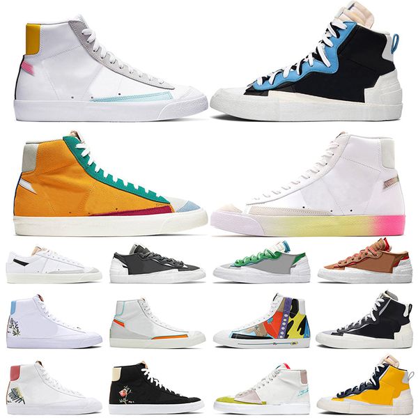 

blazer mid 77 running shoes mens women white black mosaic brown green grey pomegranate habanero red pine green sport sneakers trainers
