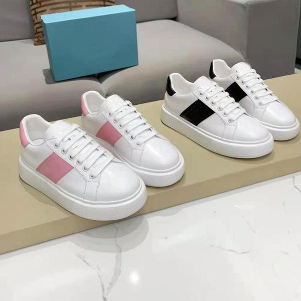 

platform gym casual shoes women travel leather lace-up trainers sneaker 100% cowhide letters thick bottom woman designer shoe flat lady mhi, Black