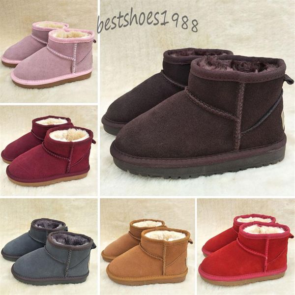 

classic boots winter waterproof childrens warm winter girls boys kids snow boots australian children snow boots shoes2621, Black