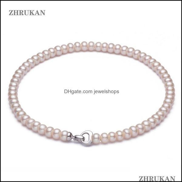 

beaded necklaces natural freshwater necklace jewelry 925 sterling sier pearl choker for women gift whole drop delivery 2021 jewelshops dhy1q, Silver