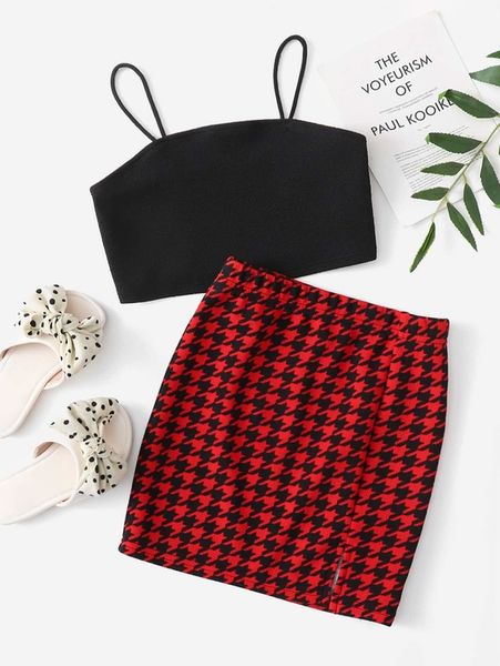 

sheen little girl's suspender and chiffon print slit skirt she, White