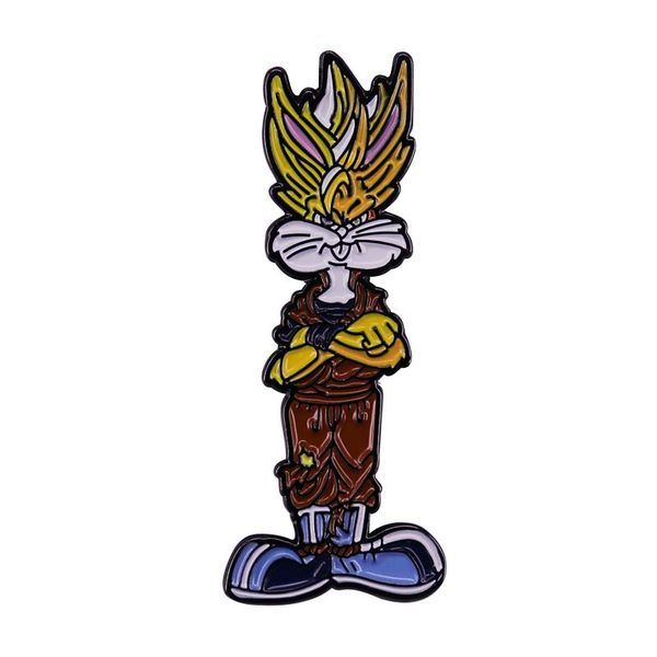 

dragon wukong and bugs bunny mix and match brooch cute cartoon character badge, Blue