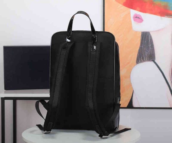 

2022 brand new parachute nylon cloth bright leather men's backpack fashion p travel