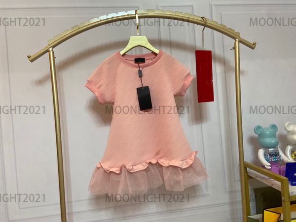 

high-end girls's dress cotton summershort sleeve spring girl skirt designer princess soft mesh-skirts newly brand girls skirts pleate d, Red;yellow