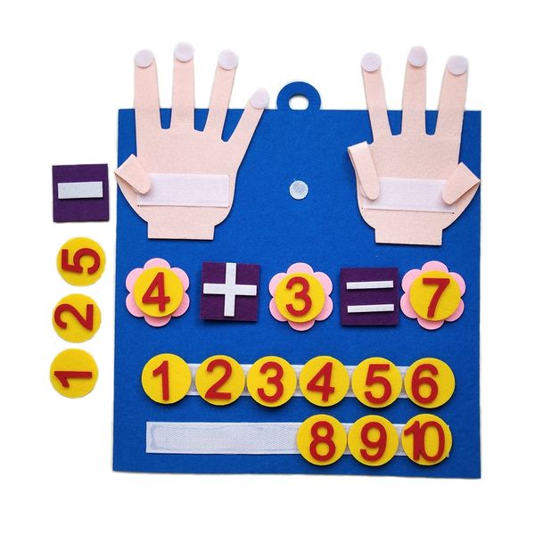 Kid Montessori sentiu números de dedos de matemática Toy Crianças contando aprendizado precoce para crianças Inteligência Desenvolver