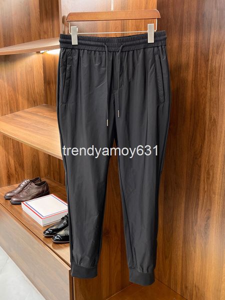 

men's pants ss spring and summer lightweight breathable cotton splicing men's fashion casual pants luxury, Black