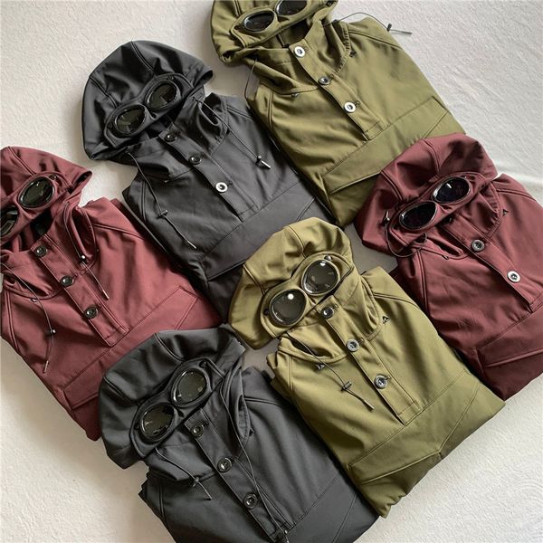

2023 new cp men shell pullover goggle jacket casual autumn and winter coat company high street fashion hoody black, Black;brown