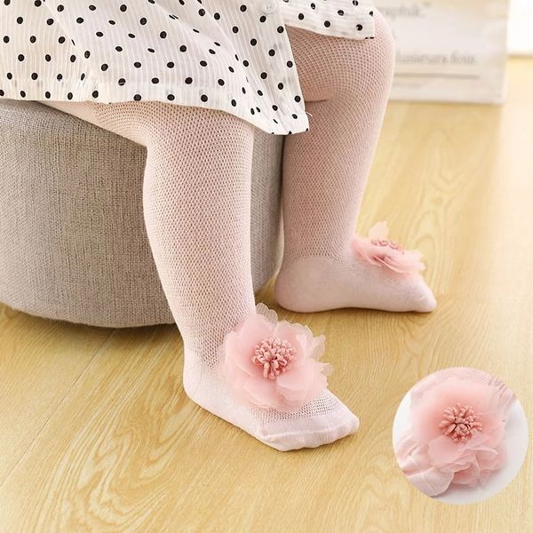 Sommer Neue Baby Mädchen Strumpfhosen Nette Spitze Blume Bögen Weiche Baumwolle Dünne Mesh Prinzessin Mädchen Strumpfhosen Kleinkind Strumpfhosen