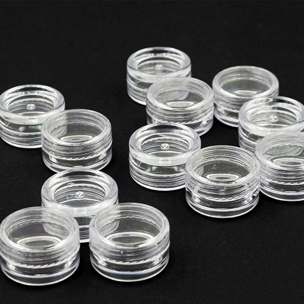 2,5 ml transparente Kunststoff-Aufbewahrungsbox für Schmuckperlen, kleine runde Behälter, Gläser, Make-up-Organizer