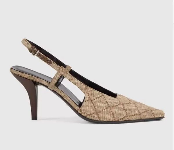 

women slingback crocodile print sandals pump with crystals designer luxury women shoe high heels lady slides outdoor shoes, Black