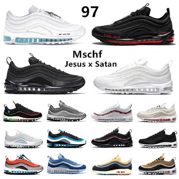 

designer 97s running shoes mschf x satan inri jesus sunburst triple white undefeated black bullet worldwide south beach sean wotherspoon