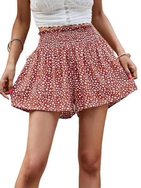 

ditsy floral print paperbag waist shorts c6mt#, White;black