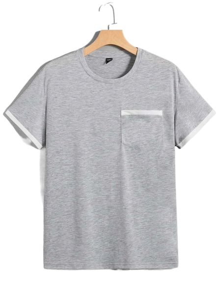

men patch pocket colorblock tee j7qq#, White;black