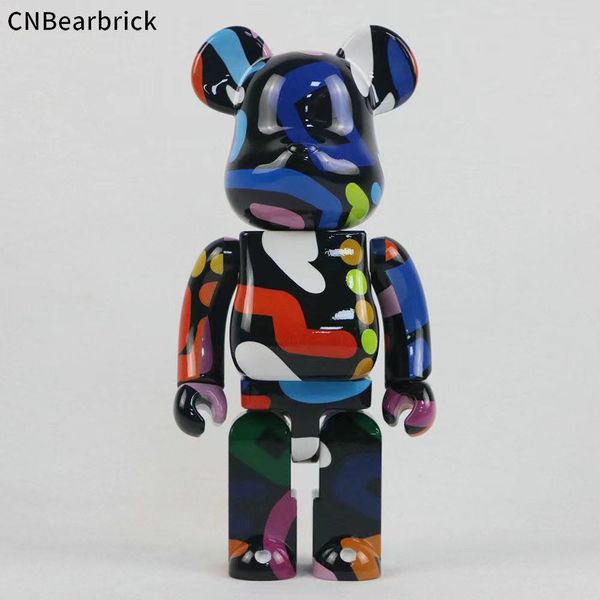 Neuankömmling Bearbrick Farb-Graffiti-Bausteine gewalttätiger Bär 400 % trendiges Spielzeug Ornamente Puppe Puppe Gelenkgeräusch 28 cm