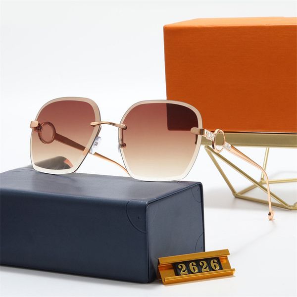 

ladies luxury sunglasses rimless lenses designer laser logo fashion ladies brand glasses summer outdoor beach uv400 goggles with original bo, White;black