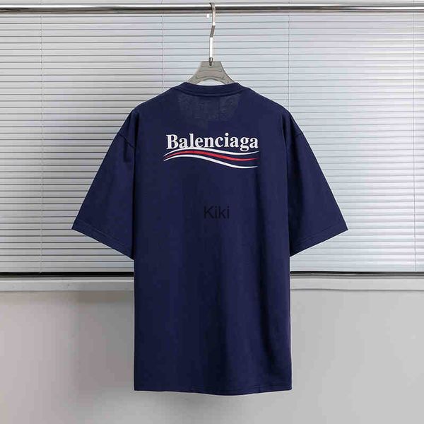 

balencaigass designer t shirts fashion paris high-end brand b home short sleeve round neck loose casual letter printed checkedpy28, White;black