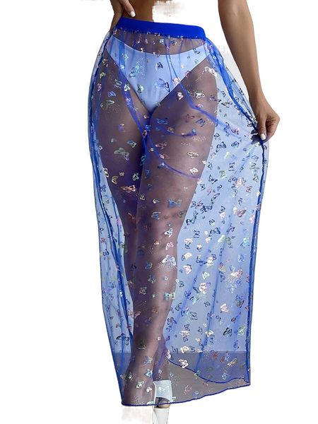 

butterfly print cover up skirt without bikini h7hv#, White;black