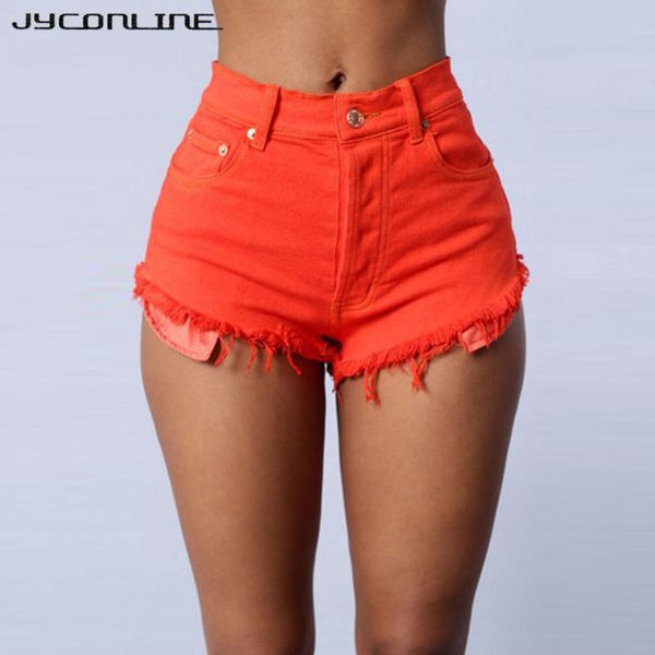 

jyconline denim short casual short jeans feminino womens shorts with high waist short pants jeans for women y200822, White;black