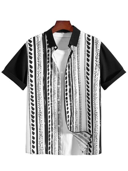 

men graphic print shirt without tee v9bt#, White;black