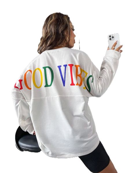 

letter graphic drop shoulder tee f4sb#, White