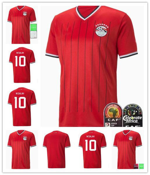 

22 23 egypt soccer jerseys m.salah trezeguet elneny national team home away 22 23 football men and kids shirt, Black;yellow