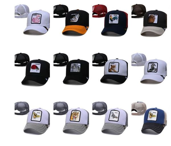 

popular 2022 men's animal farm snap back trucker hat wolf mesh snapback caps kingcaps animals embroidery cock baseball caps men women s, Black;white