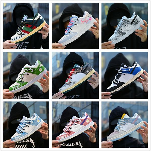 

designers men retro low sports running basketball shoes luxury women unc sneaker dark powder blue white university blue skatebording causal
