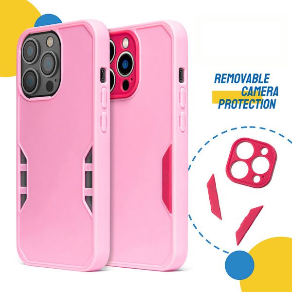 Casos de telefone à prova de choque da lente da câmera removíveis para iPhone 13 12 11 Pro Max XR XS 7G 8 Plus Caso traseiro de proteção de cobertura total