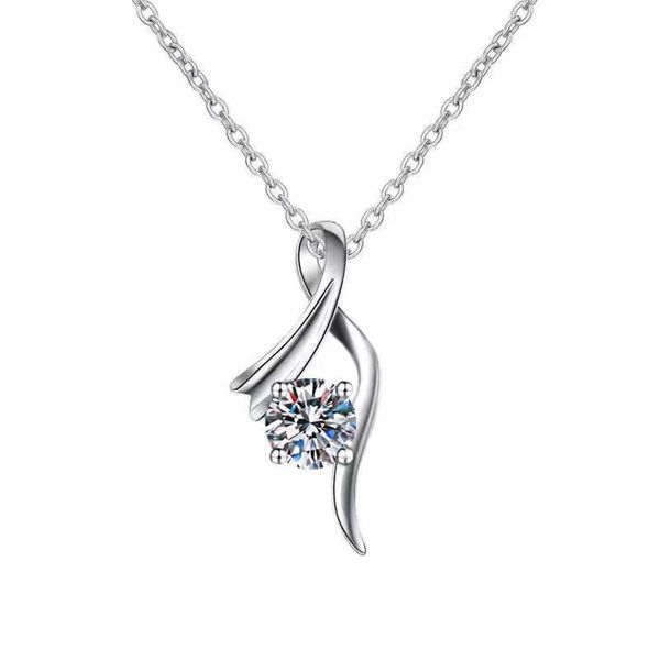 

other trendy 1 d color moissanite necklace women jewelry 925 sterling silver geometric 4 prong gra gift