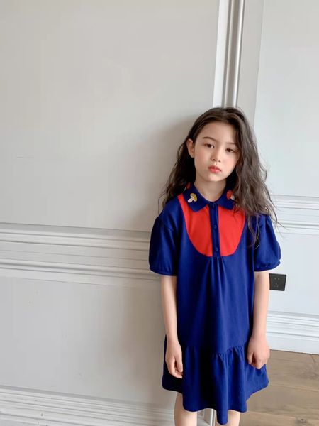 

flower summer dresses kid wedding style clothes blue color set 100-160cm fashion designer boutique cloth wholesale 2022, Red;yellow