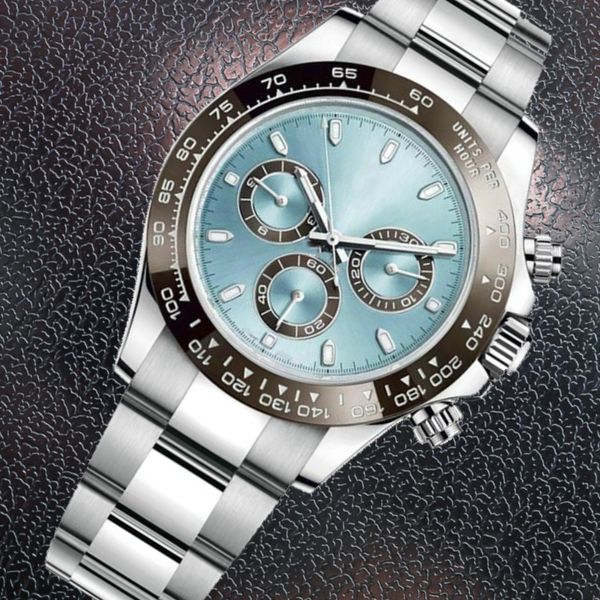 Роскошные часы для мужчин 40 -миллиметровые автоматические часы Механические золотые часы для мужчины Новый дизайнерский блюд Ice Blue Clean Gifts