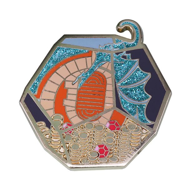 

flying dragon badge brooch, Blue