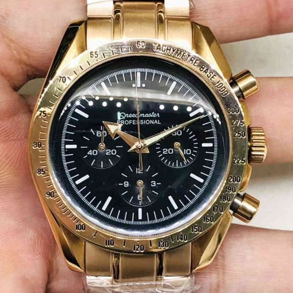 

luxury fashion watches for mens mechanical wristwatches auto ome six needle rose gold black face full-automatic kdesigner, Slivery;brown