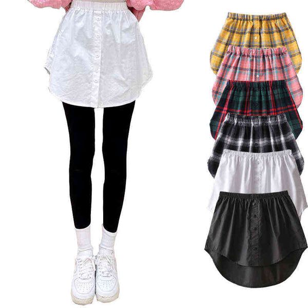 

detachable mini under fake skirt shirt extender women black white fake hem tail blouse irregular skirt shirt extenders women y220426