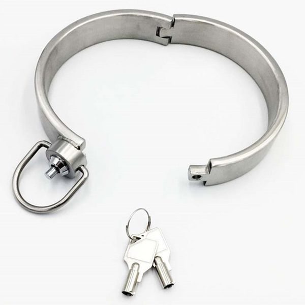 Hi-Q Press Lock Edelstahl Halsband Fesseln Fetisch Sklave BDSM abschließbare Halsband Manschette Erotikspiele sexy Shop Paare