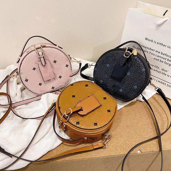 

round bag woman purse cross body genuine leather handbag high quality