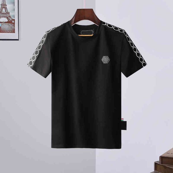 

2022 designer classic casual cotton of spring and summer new fashion pp men's short sve t-shirt men's slim large half sve top, White;black