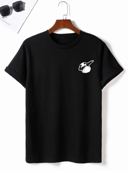 

men panda print tee t74j#, White;black