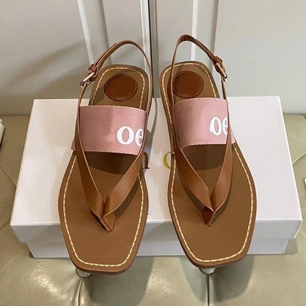 

summer new outdoor slippers op51 for beach vacation letters embroidery print fashion women's large size square head cross simple flat h, Black