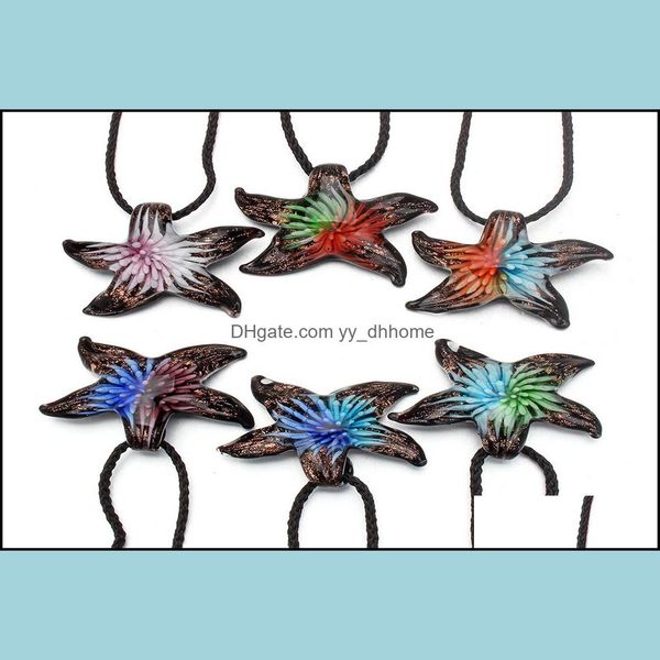 

pendant necklaces pendants jewelry mix color necklace selling starfish crystal murano lampwork glass wedding par dh6oe, Silver