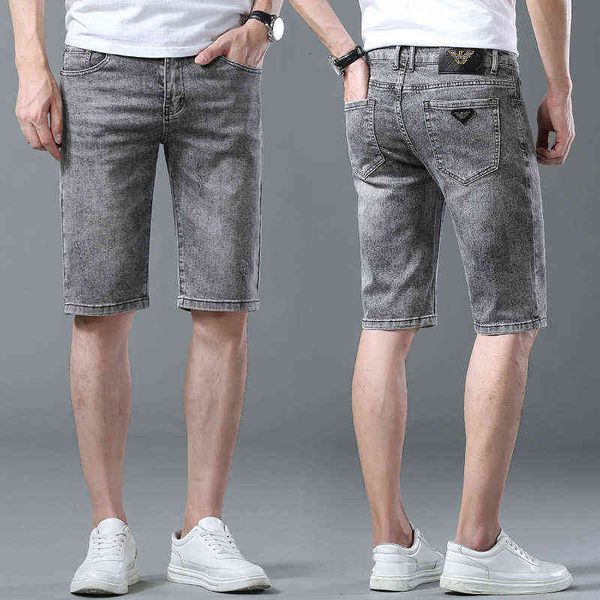 Brand Chao Denim Shorts Homem Cinco Pontos de Cinco Pontos Coreanos Pontas Simples Corais FliM