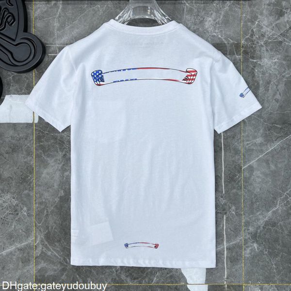 

summer luxury men's t shirts designer ch brand fashion quality tees horseshoe sanskrit cross polos t-shirts sweatshirts women short go, White;black